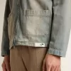 Chaqueta vaquera para hombre con efecto desgastado y cremallera