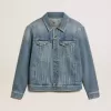 Chaqueta vaquera para hombre con lavado medio Chaqueta vaquera para hombre con lavado medio
