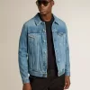 Chaqueta vaquera para hombre con lavado medio Chaqueta vaquera para hombre con lavado medio