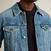 Chaqueta vaquera para hombre con lavado medio Chaqueta vaquera para hombre con lavado medio