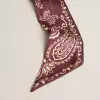 Cinta de sarga de seda burdeos con estampado de cachemira Cinta de sarga de seda burdeos con estampado de cachemira