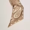 Cinta de sarga de seda gris paloma con estampado de cachemira Cinta de sarga de seda gris paloma con estampado de cachemira