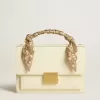 Bolso Venezia en piel acolchada color mantequilla con pañuelo de seda