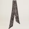 Cinta de sarga de seda negra con estampado de cachemira Cinta de sarga de seda negra con estampado de cachemira