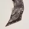 Cinta de sarga de seda negra con estampado de cachemira Cinta de sarga de seda negra con estampado de cachemira