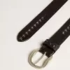 Cinturón de cuero negro con tachuelas Cinturón de cuero negro con tachuelas