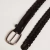 Cinturón de hombre en piel trenzada negra Cinturón de hombre en piel trenzada negra