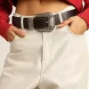 Cinturón de mujer en cuero negro con tachuelas Cinturón de mujer en cuero negro con tachuelas