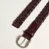 Cinturón de piel trenzada marrón oscuro para hombre Cinturón de piel trenzada marrón oscuro para hombre