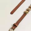 Cinturón Trinidad en piel envejecida de color tostado con tachuelas maxi doradas Cinturón Trinidad en piel envejecida de color tostado con tachuelas maxi doradas