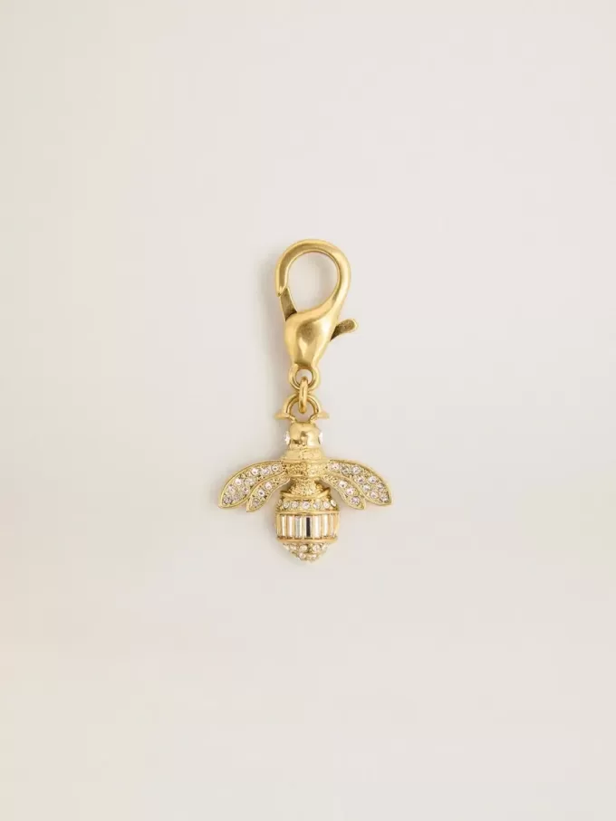 Colgante con forma de abeja en latón dorado con cristales Colgante con forma de abeja en latón dorado con cristales