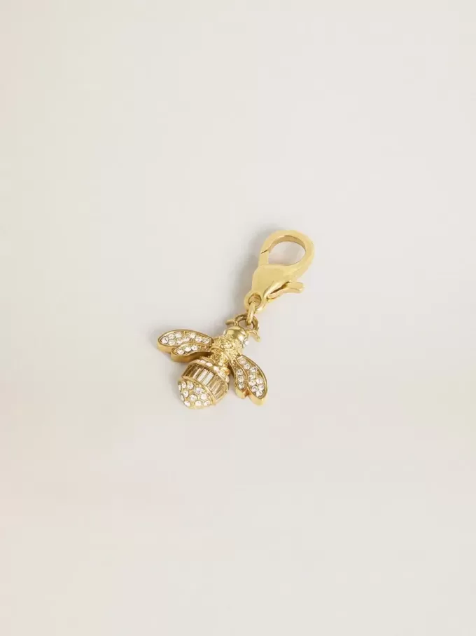 Colgante con forma de abeja en latón dorado con cristales Colgante con forma de abeja en latón dorado con cristales