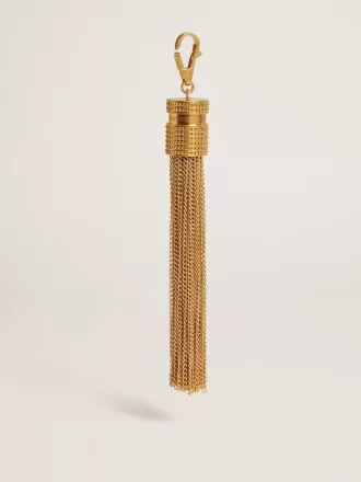 Colgante con forma de borla en latón dorado antiguo
