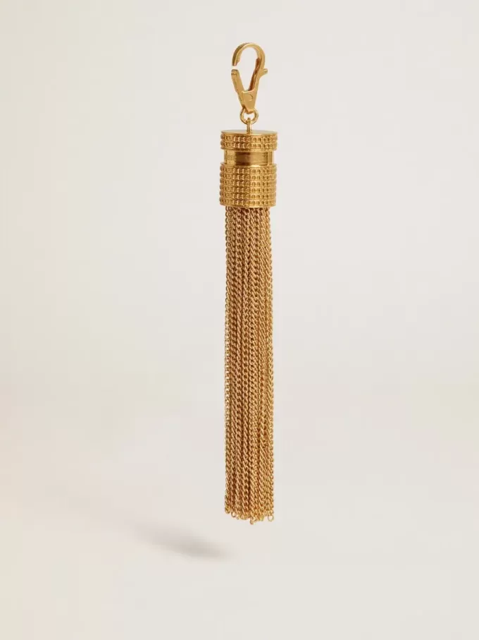 Colgante con forma de borla en latón dorado antiguo Colgante con forma de borla en latón dorado antiguo