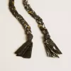 Colgante de tejido trenzado negro con cadena de latón Colgante de tejido trenzado negro con cadena de latón