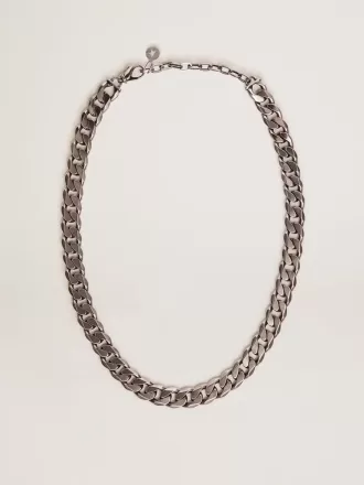 Collar de cadena para hombre en color plata antigua