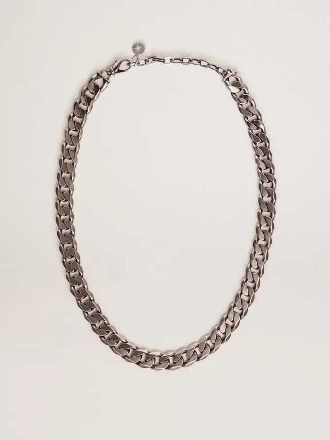 Collar de cadena para hombre en color plata antigua Collar de cadena para hombre en color plata antigua