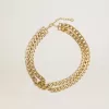Collar de cadena trenzada en color oro antiguo con cierre en forma de estrella Collar de cadena trenzada en color oro antiguo con cierre en forma de estrella