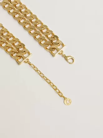 Collar de cadena trenzada en color oro antiguo con cierre en forma de estrella