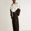 Cortavientos para hombre en tejido técnico plateado y negro Cortavientos para hombre en tejido técnico plateado y negro