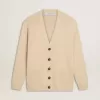 Cárdigan beige para hombre con las letras «Golden» en la espalda Cárdigan beige para hombre con las letras «Golden» en la espalda