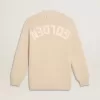 Cárdigan beige para mujer con las letras «Golden» en la espalda Cárdigan beige para mujer con las letras «Golden» en la espalda