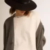 Cárdigan de algodón gris jaspeado para mujer con logotipo en la espalda Cárdigan de algodón gris jaspeado para mujer con logotipo en la espalda
