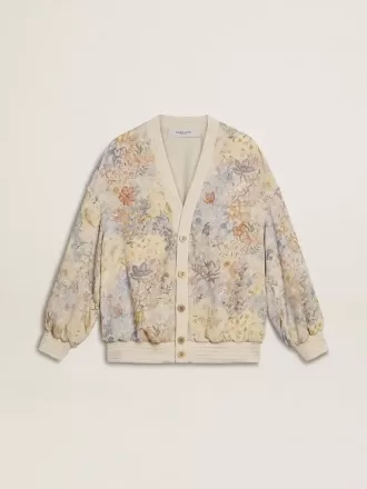 Cárdigan de mujer con estampado floral y bordados