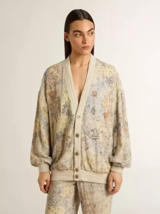 Cárdigan de mujer con estampado floral y bordados