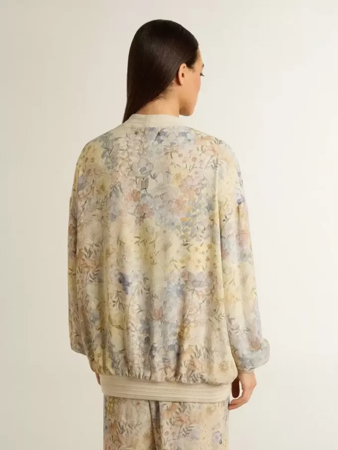 Cárdigan de mujer con estampado floral y bordados Cárdigan de mujer con estampado floral y bordados
