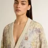 Cárdigan de mujer con estampado floral y bordados Cárdigan de mujer con estampado floral y bordados