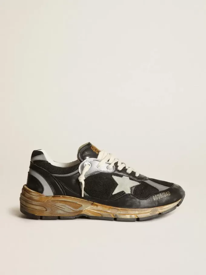 Dad-Star para hombre en malla negra y napa con estrella color hielo Dad-Star para hombre en malla negra y napa con estrella color hielo