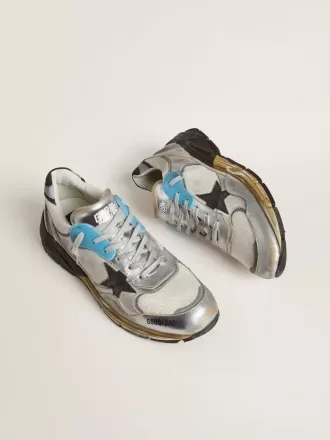 Dad-Star para hombre en malla y piel plateada con estrella de piel negra