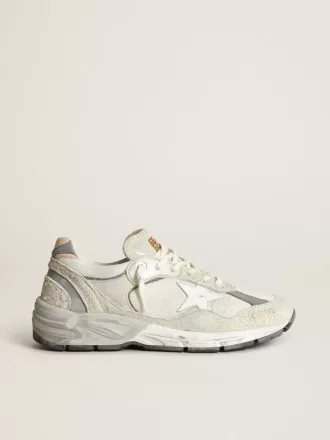 Dad-Star para hombre en ante blanco y gris y estrella de cuero blanco