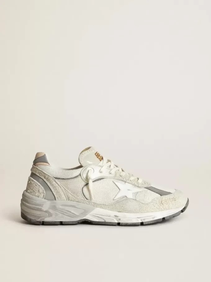 Dad-Star para hombre en ante blanco y gris y estrella de cuero blanco Dad-Star para hombre en ante blanco y gris y estrella de cuero blanco