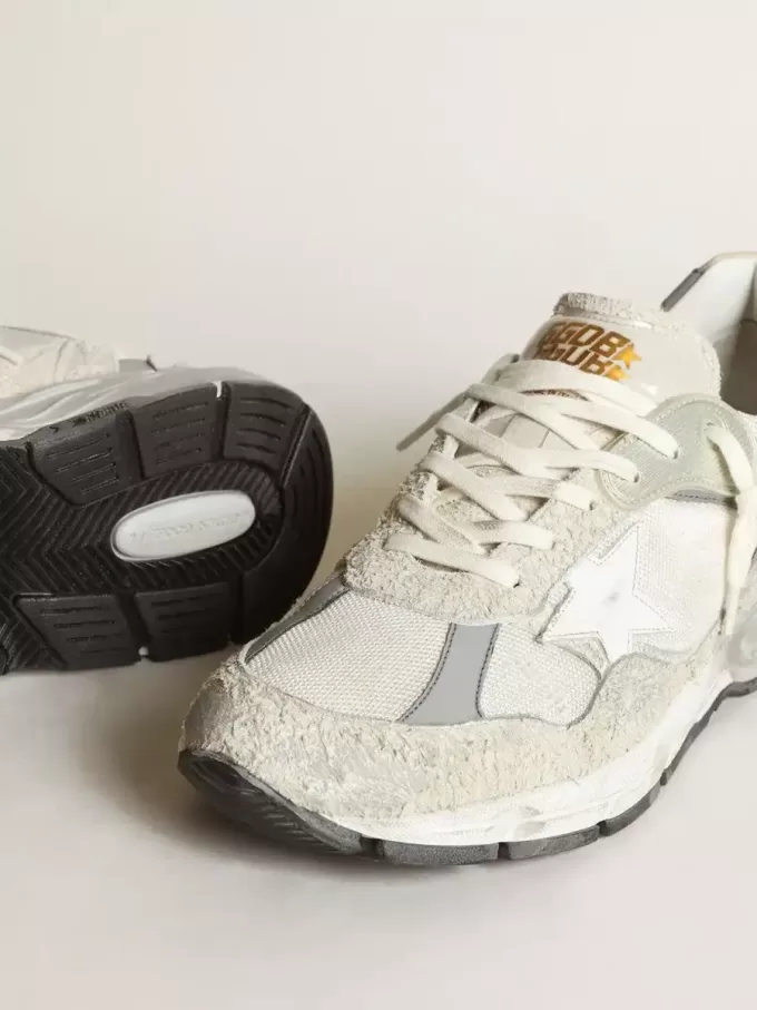 Dad-Star para hombre en ante blanco y gris y estrella de cuero blanco Dad-Star para hombre en ante blanco y gris y estrella de cuero blanco
