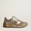 Dad-Star para mujer en malla gris paloma y ante