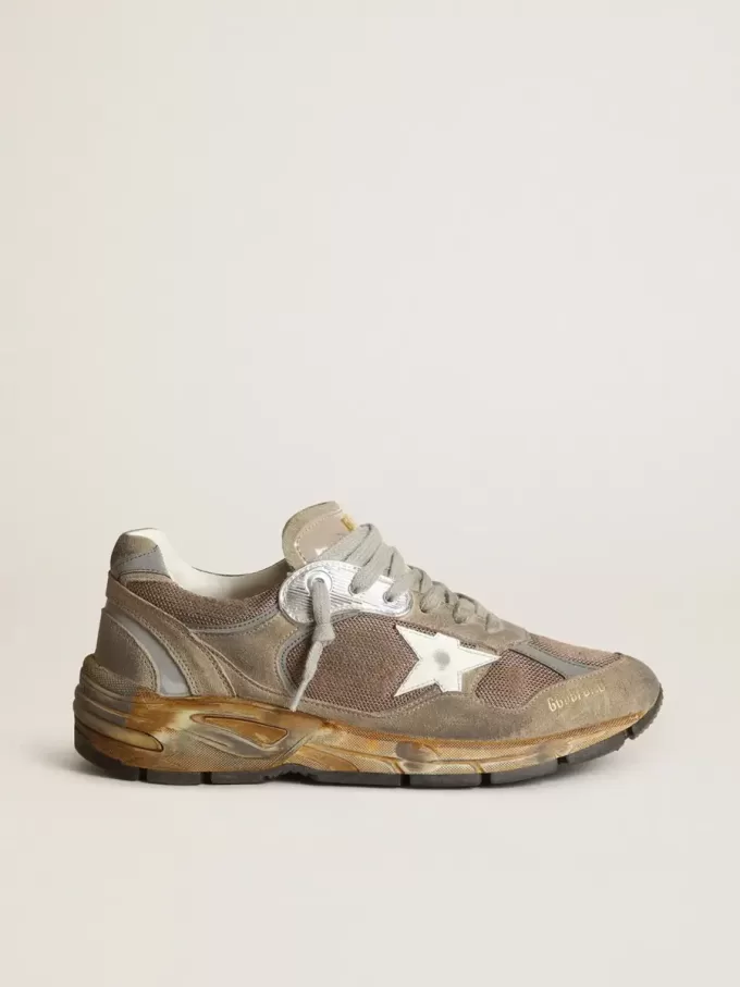 Dad-Star para mujer en malla gris paloma y ante