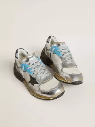 Dad-Star para mujer en malla y piel plateada con estrella de ante negro