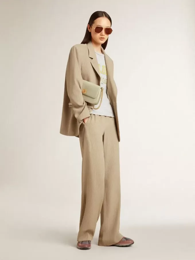 Dad-Star para mujer en nubuck con estrella de cuero dorado y lengüeta de ante en el talón Dad-Star para mujer en nubuck con estrella de cuero dorado y lengüeta de ante en el talón