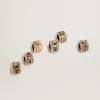Dijes cúbicos para mujer en color oro antiguo con letras del alfabeto Dijes cúbicos para mujer en color oro antiguo con letras del alfabeto