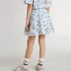 Falda blanca para niña con estampado azul Falda blanca para niña con estampado azul