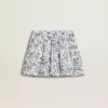 Falda blanca para niña con estampado azul Falda blanca para niña con estampado azul
