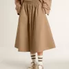 Falda circular beige para mujer Falda circular beige para mujer