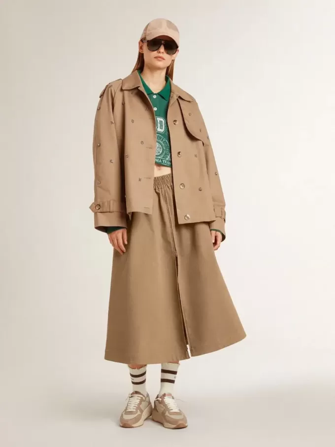 Falda circular beige para mujer Falda circular beige para mujer