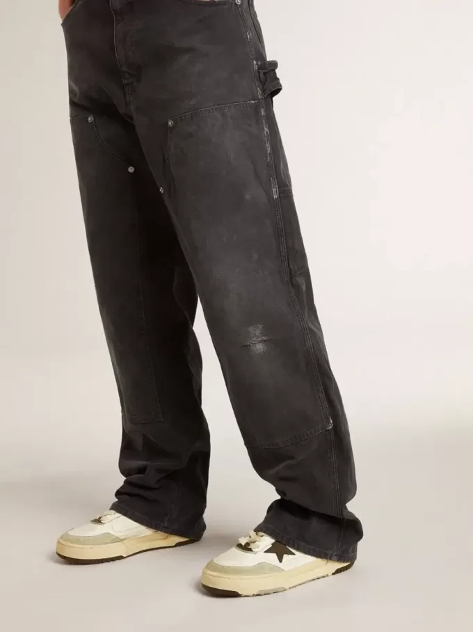 Forty2 para mujer con estrella negra y lengüeta del talón de cuero negro Forty2 para mujer con estrella negra y lengüeta del talón de cuero negro