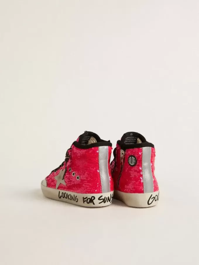 Francy Junior con lentejuelas, estrella de ante gris hielo y cordones con estampado animal Francy Junior con lentejuelas, estrella de ante gris hielo y cordones con estampado animal