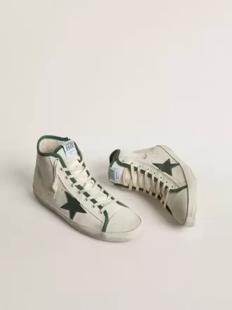 Francy LTD para hombre en piel napa blanca con estrella de goma verde