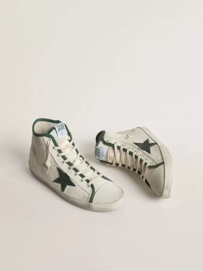 Francy LTD para hombre en piel napa blanca con estrella de goma verde