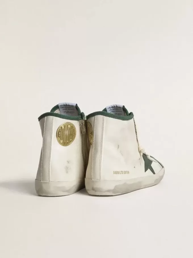 Francy LTD para hombre en piel napa blanca con estrella de goma verde